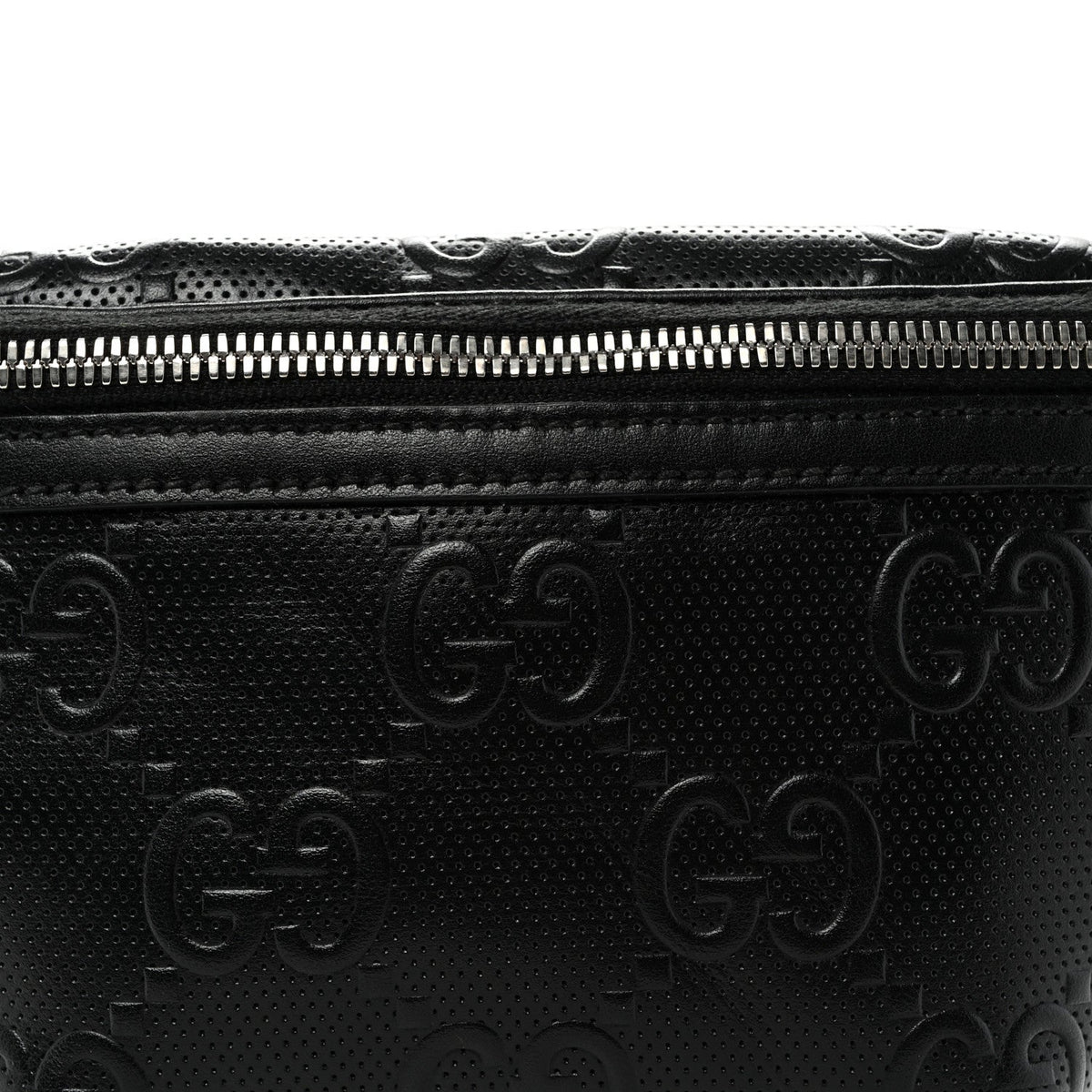 Calfskin GG Tennis Embossed Belt Bag Black