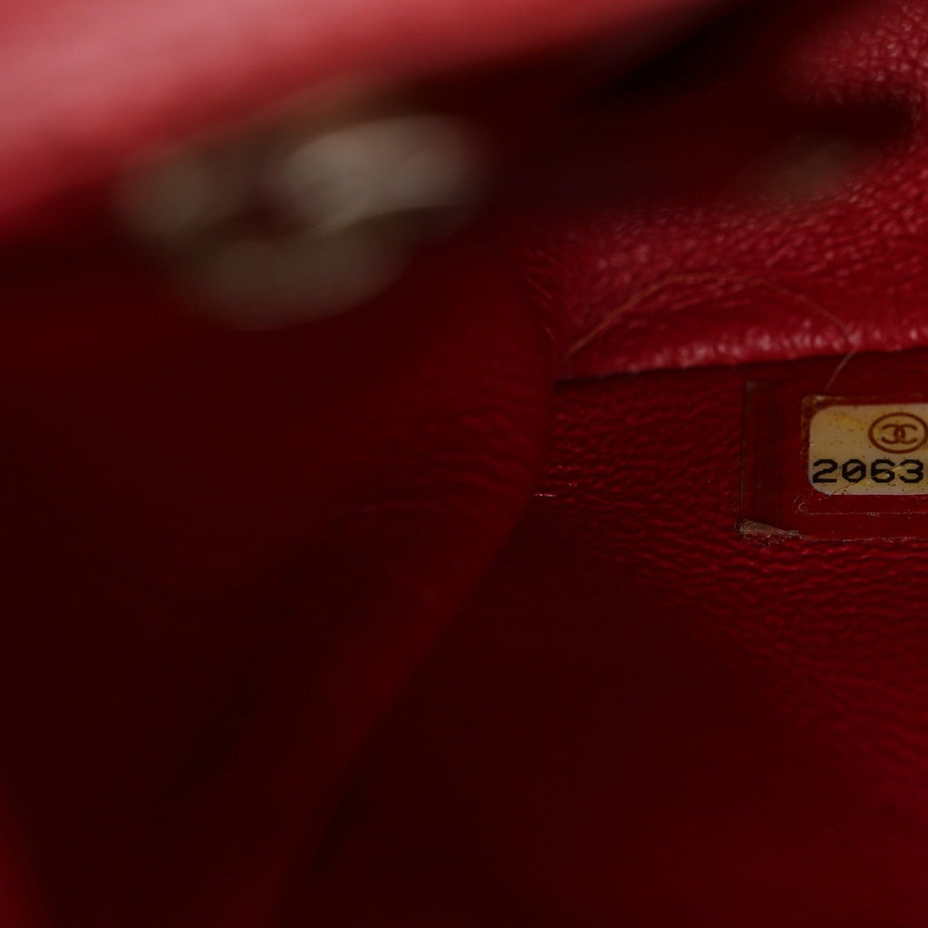 Caviar Quilted Mini Rectangular Flap Red