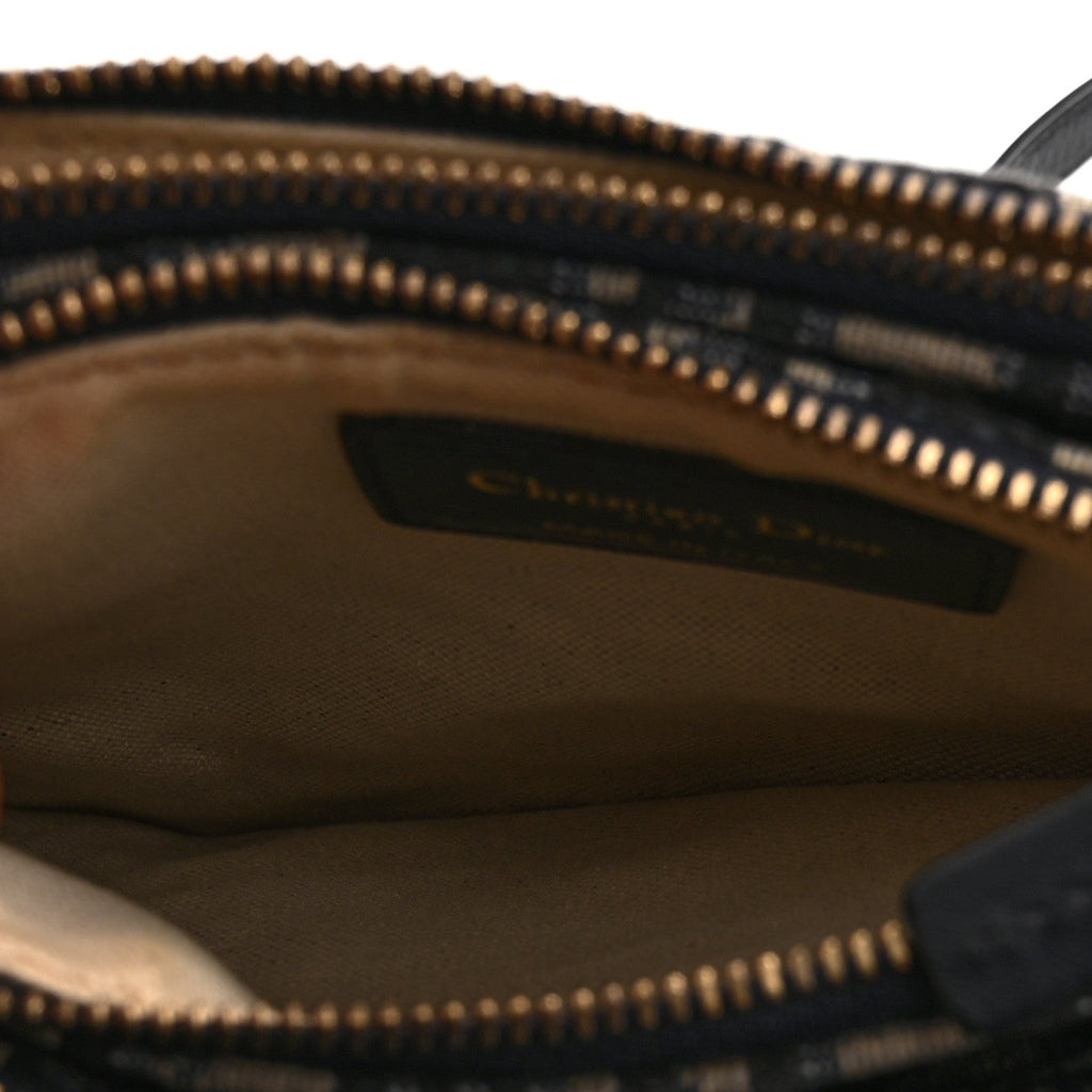 Oblique Saddle Pouch With Strap Navy Blue