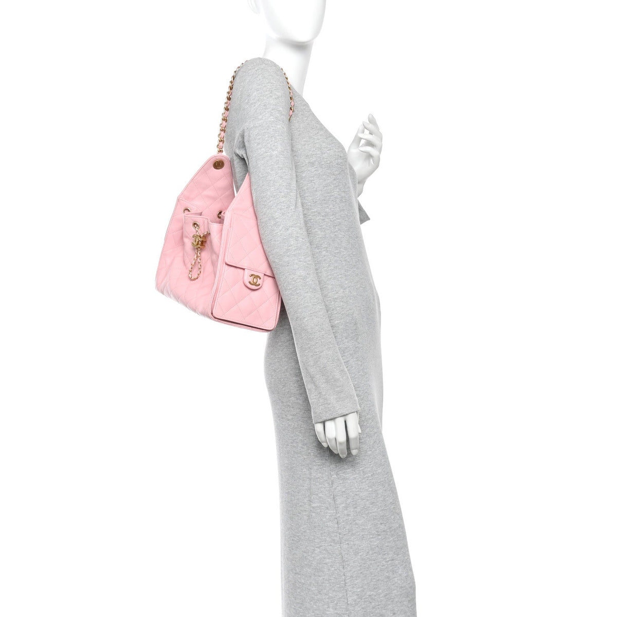 Caviar Quilted Small Chanel 25 Handbag Light Pink
