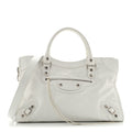 Agneau Arena Silver Hardware Medium Le City Optic White
