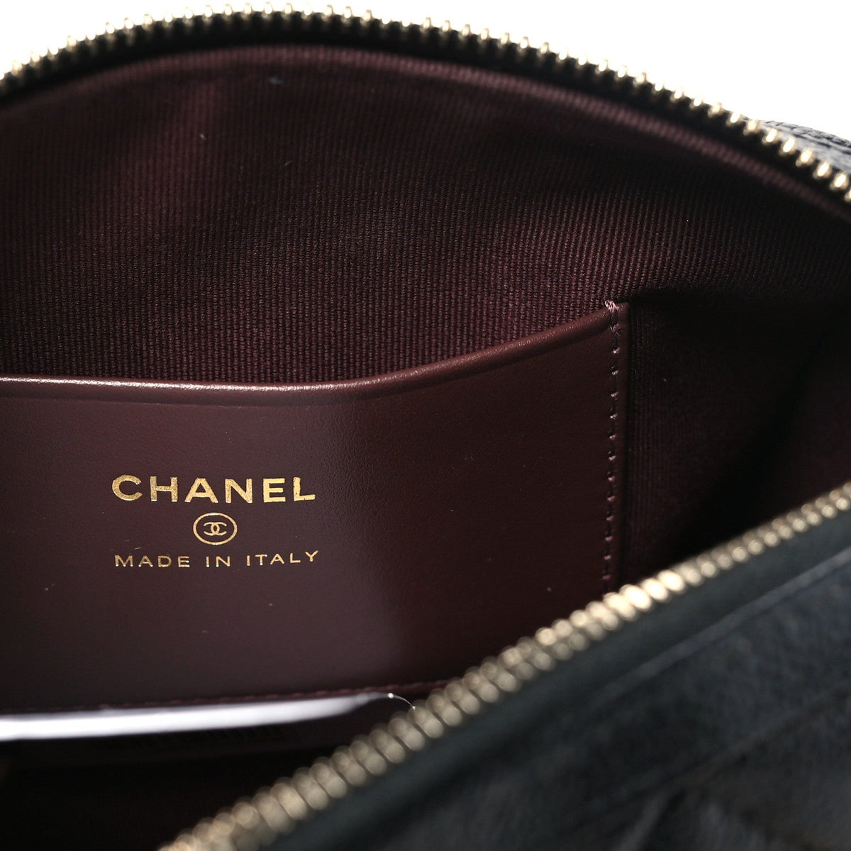 Caviar Quilted Barrel Clutch With Chain Black