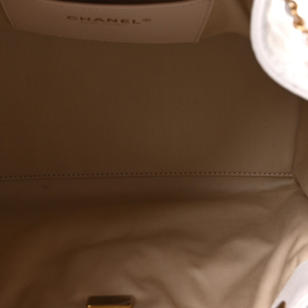 Caviar Quilted Small Chanel 25 Handbag White