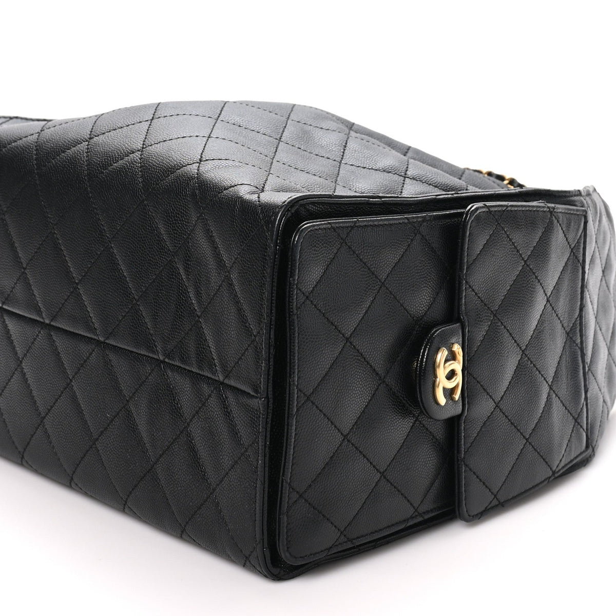 Caviar Quilted Medium Chanel 25 Handbag Black