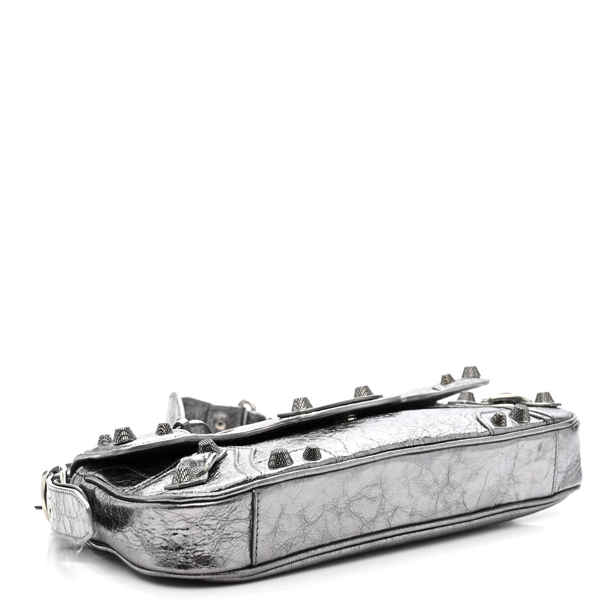 Metallic Agneau Arena Small Le Cagole Sling Bag Silver