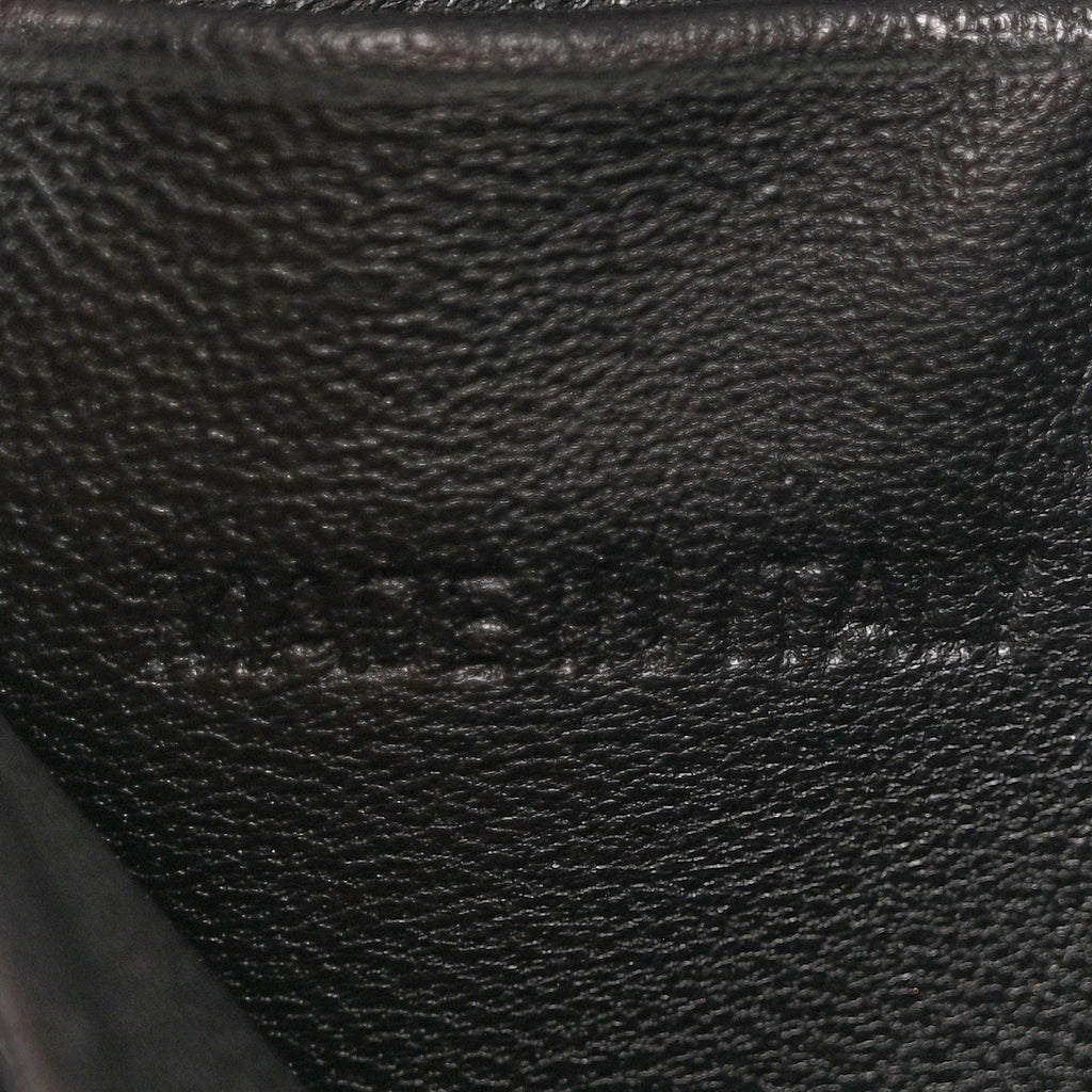 Grained Calfskin Graffiti BB Chain Wallet Black Bleu Violet