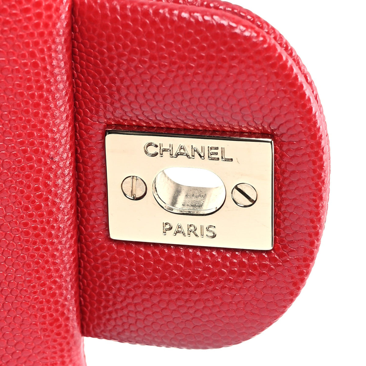 Caviar Quilted Small Double Flap Red