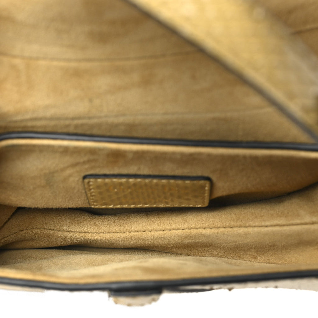 Snakeskin Mini Saddle Bag Green