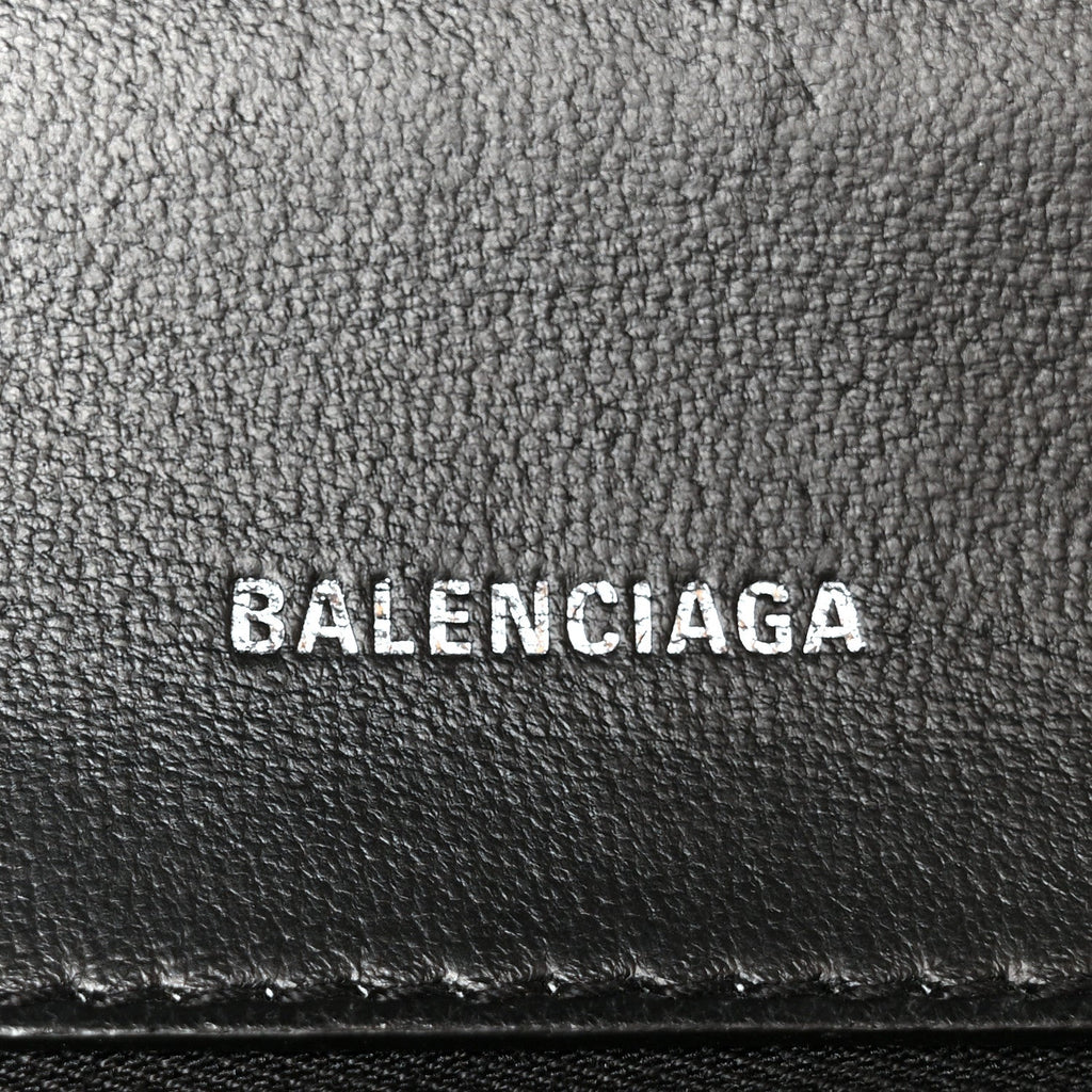 Matte Calfskin Snake Embossed Tonal B Small Hourglass Top Handle Bag Black