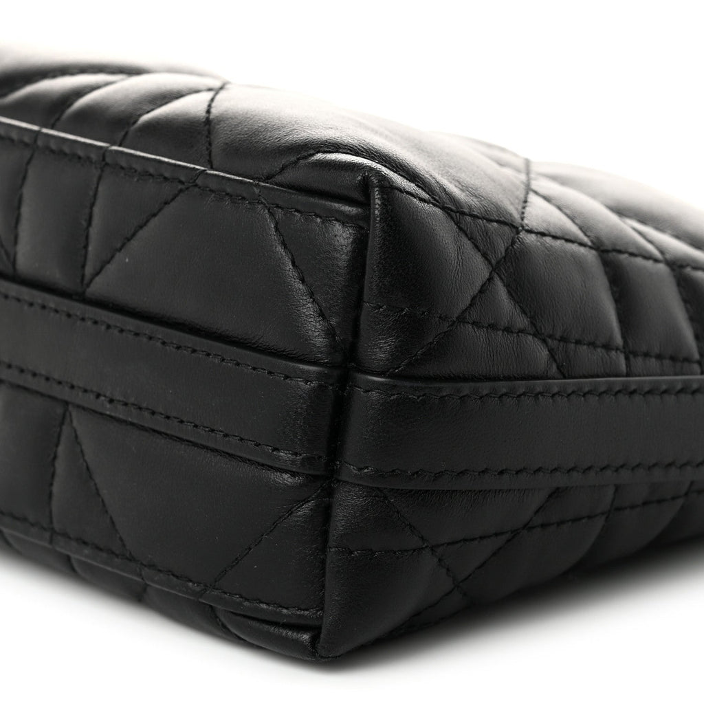 Calfskin Macrocannage Miss Caro Diorling Mini Bag with Chain Black