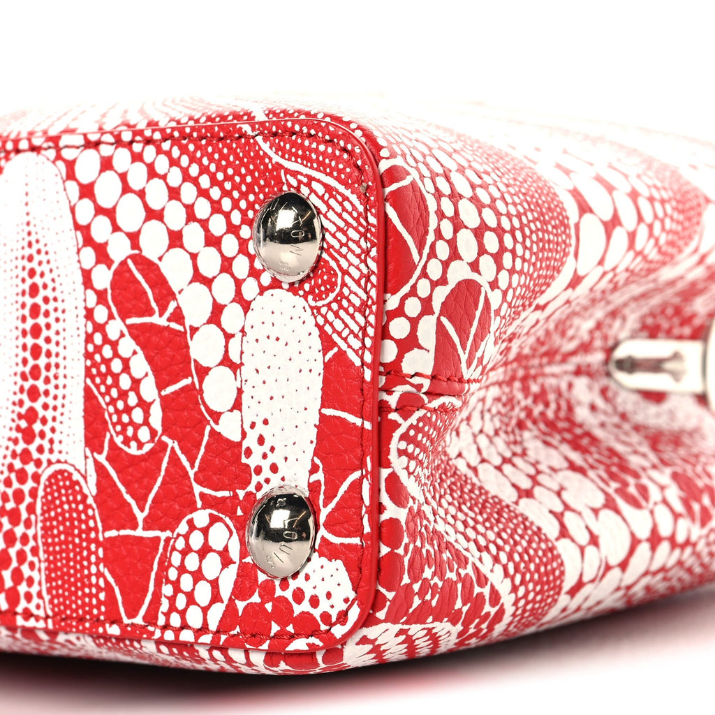 LV X YK Taurillon Psychedelic Flower Capucines BB Rouge