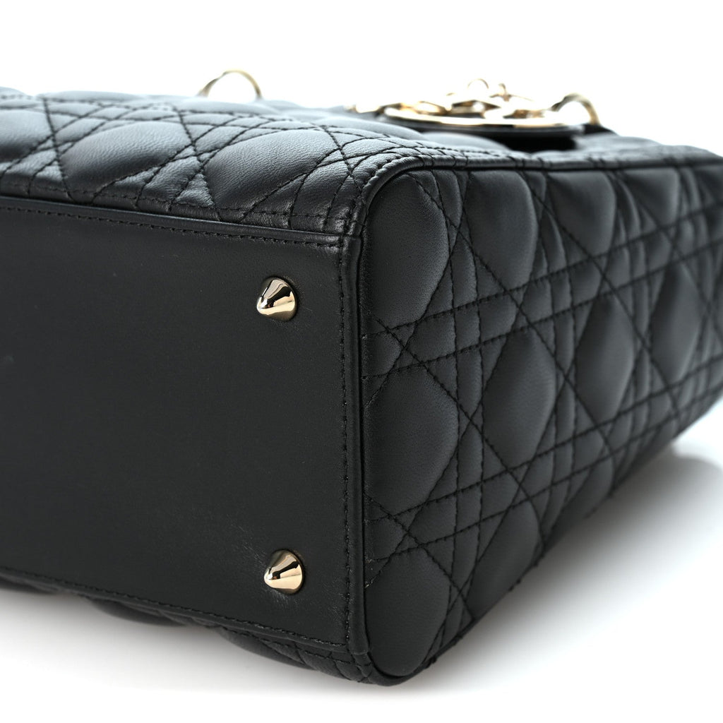 Lambskin Cannage Medium Lady Dior Black
