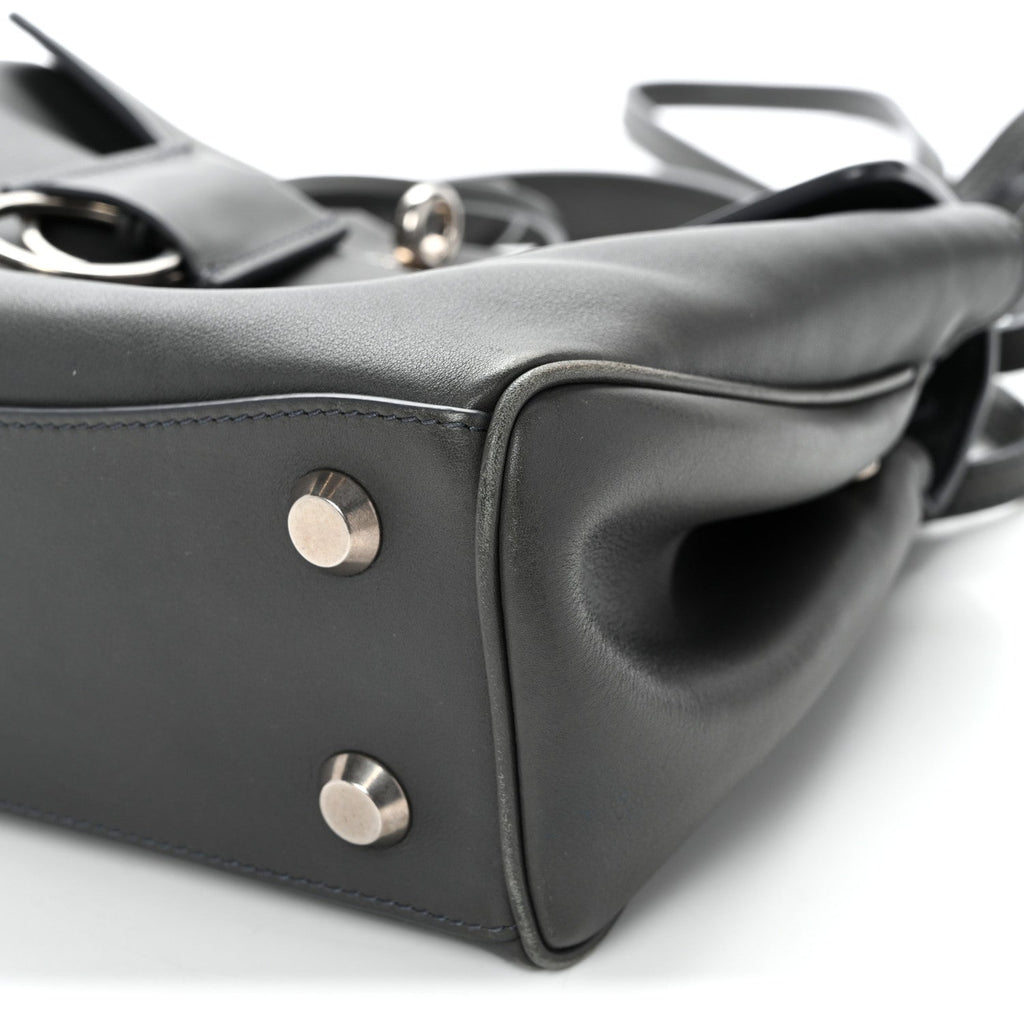 Natural Smooth Calfskin Mini Rodeo Top Handle Handbag Grey