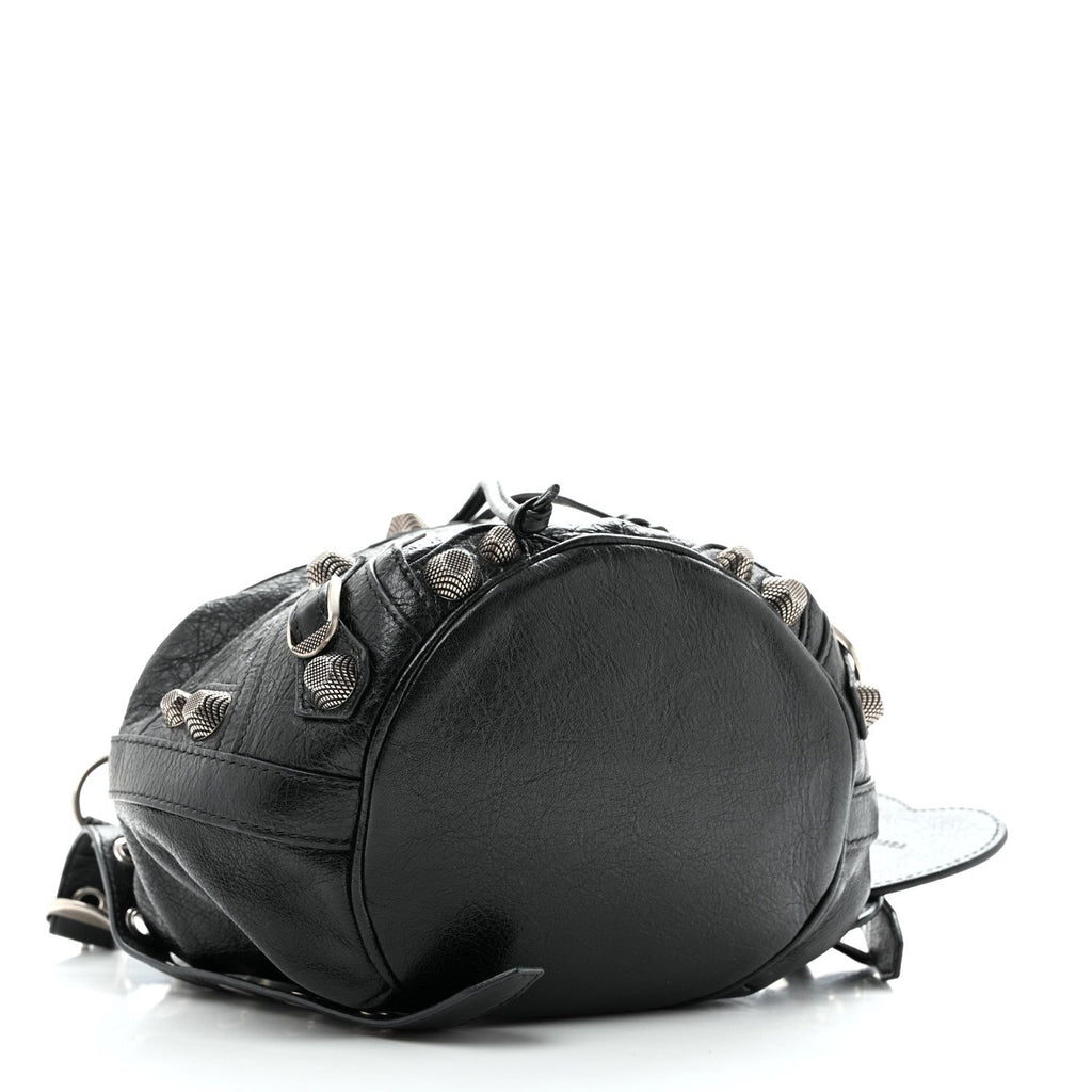 Agneau Arena Small Le Cagole Bucket Bag  Black