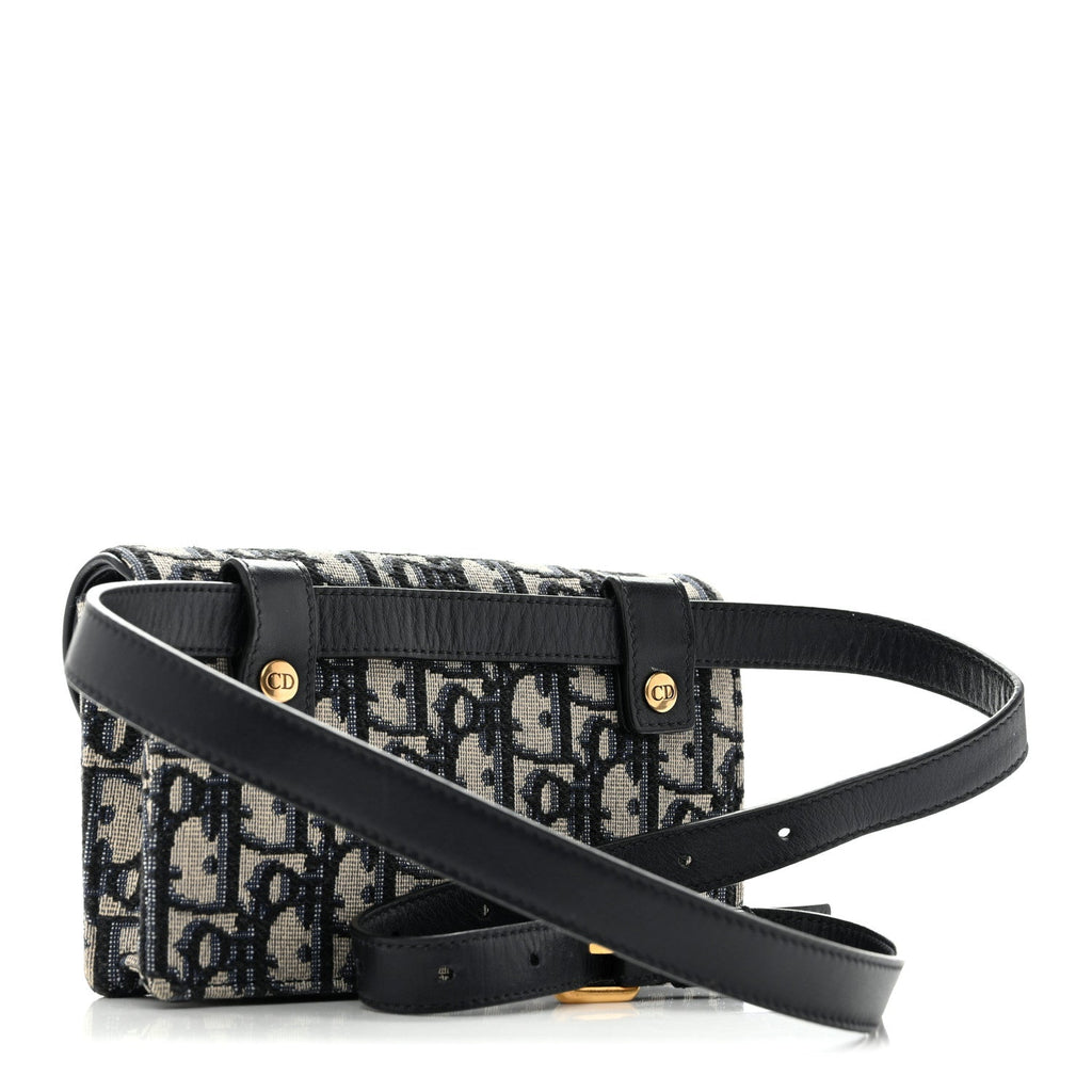 Oblique Saddle Belt Bag Blue