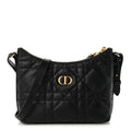 Calfskin Macrocannage Miss Caro Diorling Mini Bag with Chain Black