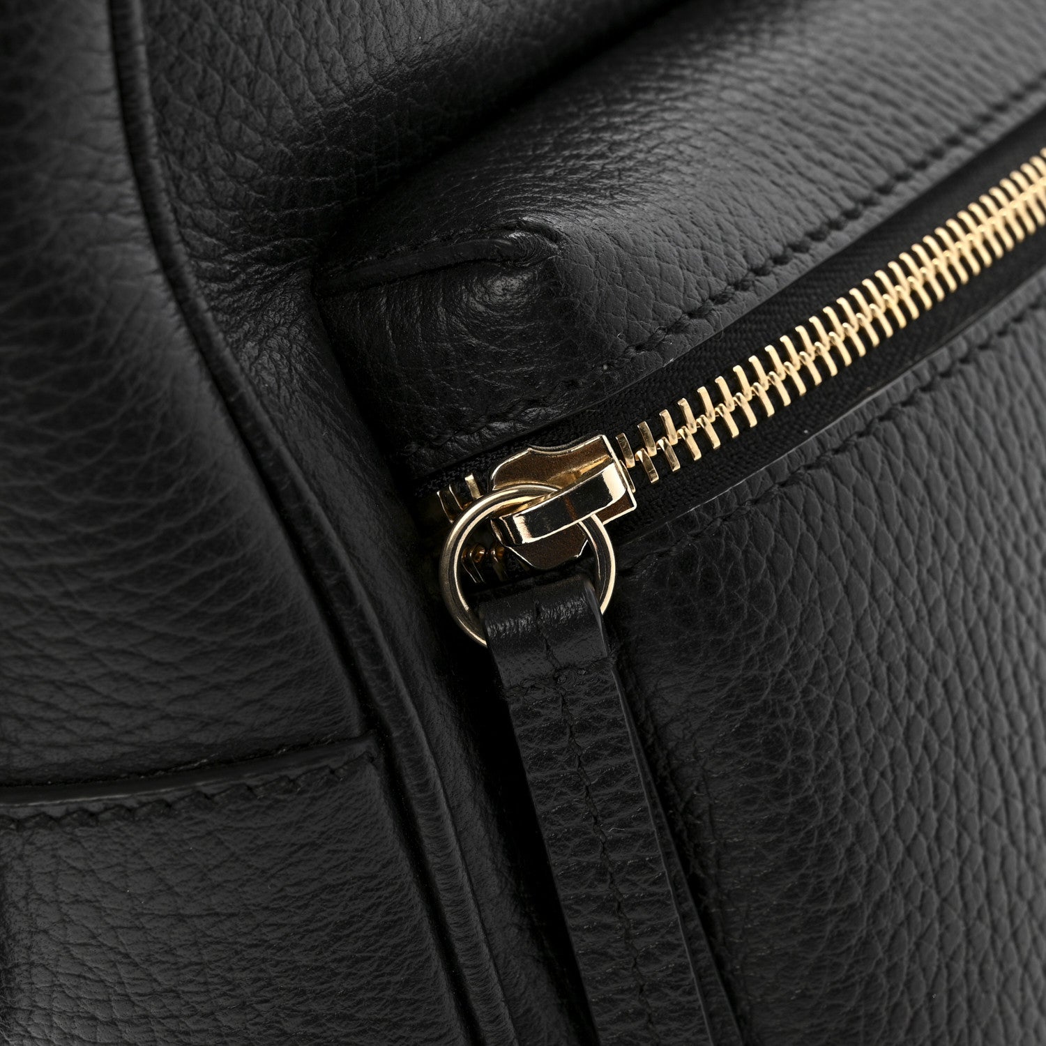 Pebbled Calfskin Soho Chain Backpack Black