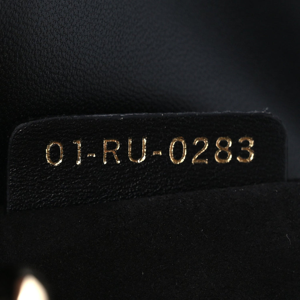 Lambskin Cannage Butterfly Studs Small Lady Dior Black