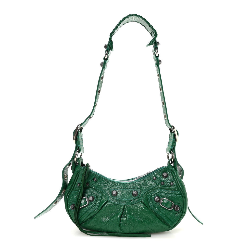 Agneau Arena Le Cagole Shoulder Bag XS Jade