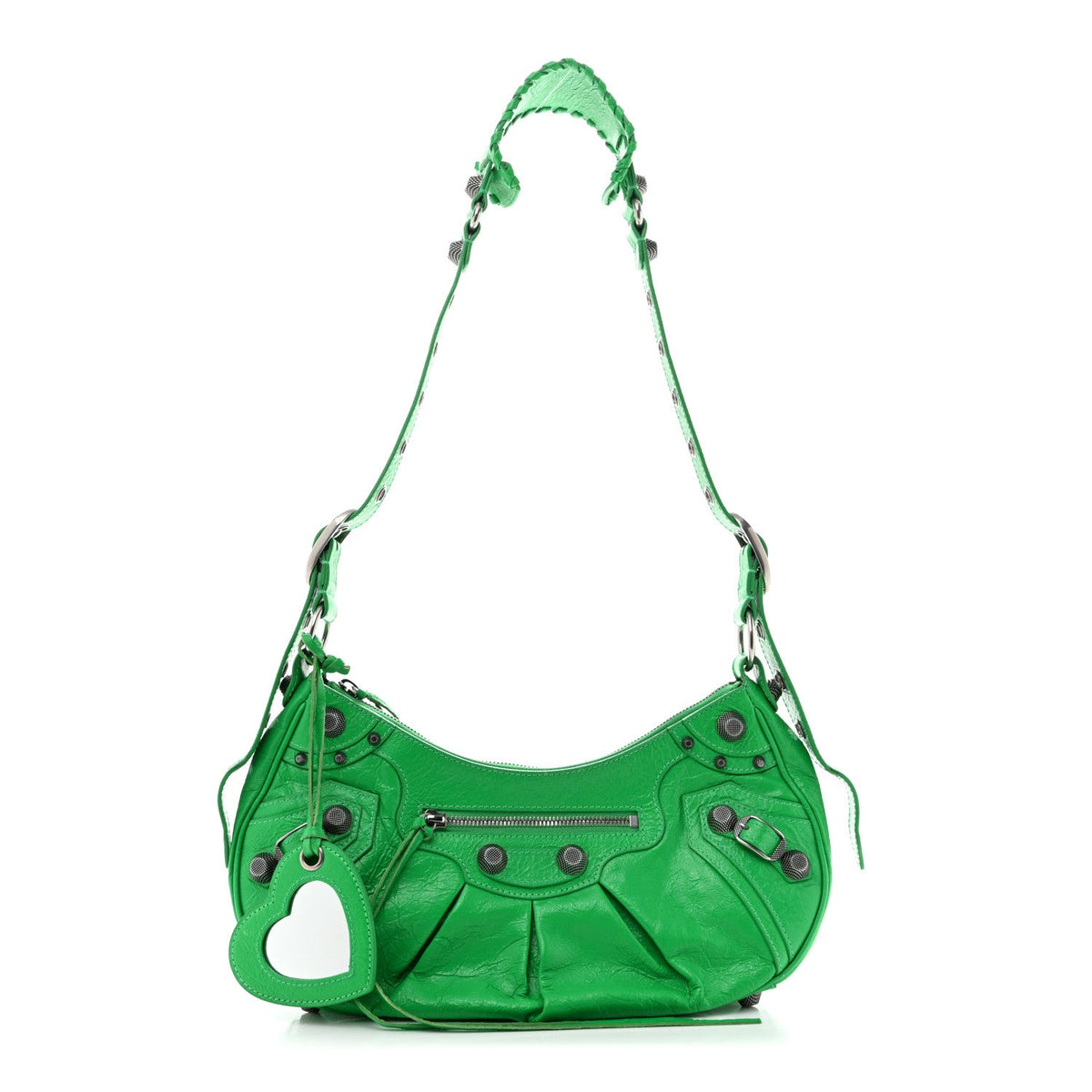 Agneau Arena Small Le Cagole Shoulder Bag Vivid Green