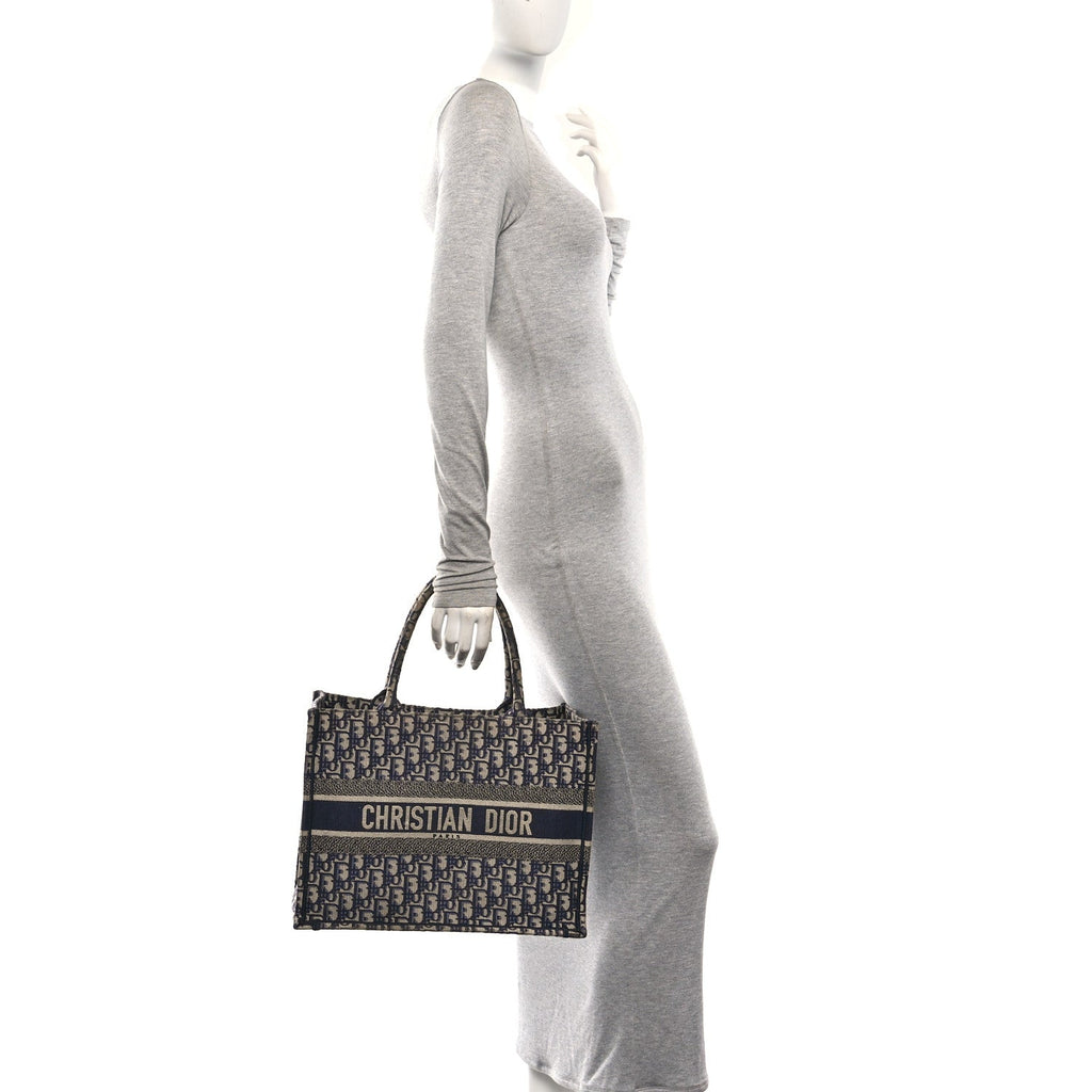 Oblique Medium Book Tote Blue Multicolor