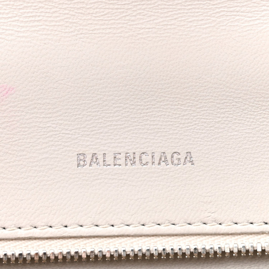 Calfskin Crocodile Embossed Small Hourglass Top Handle Bag White White
