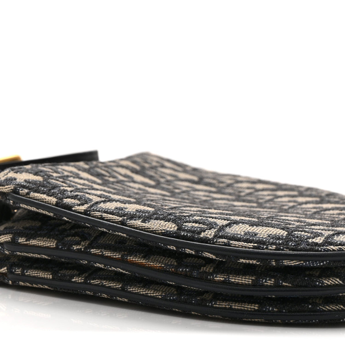 Oblique Saddle Pouch With Strap Navy Blue