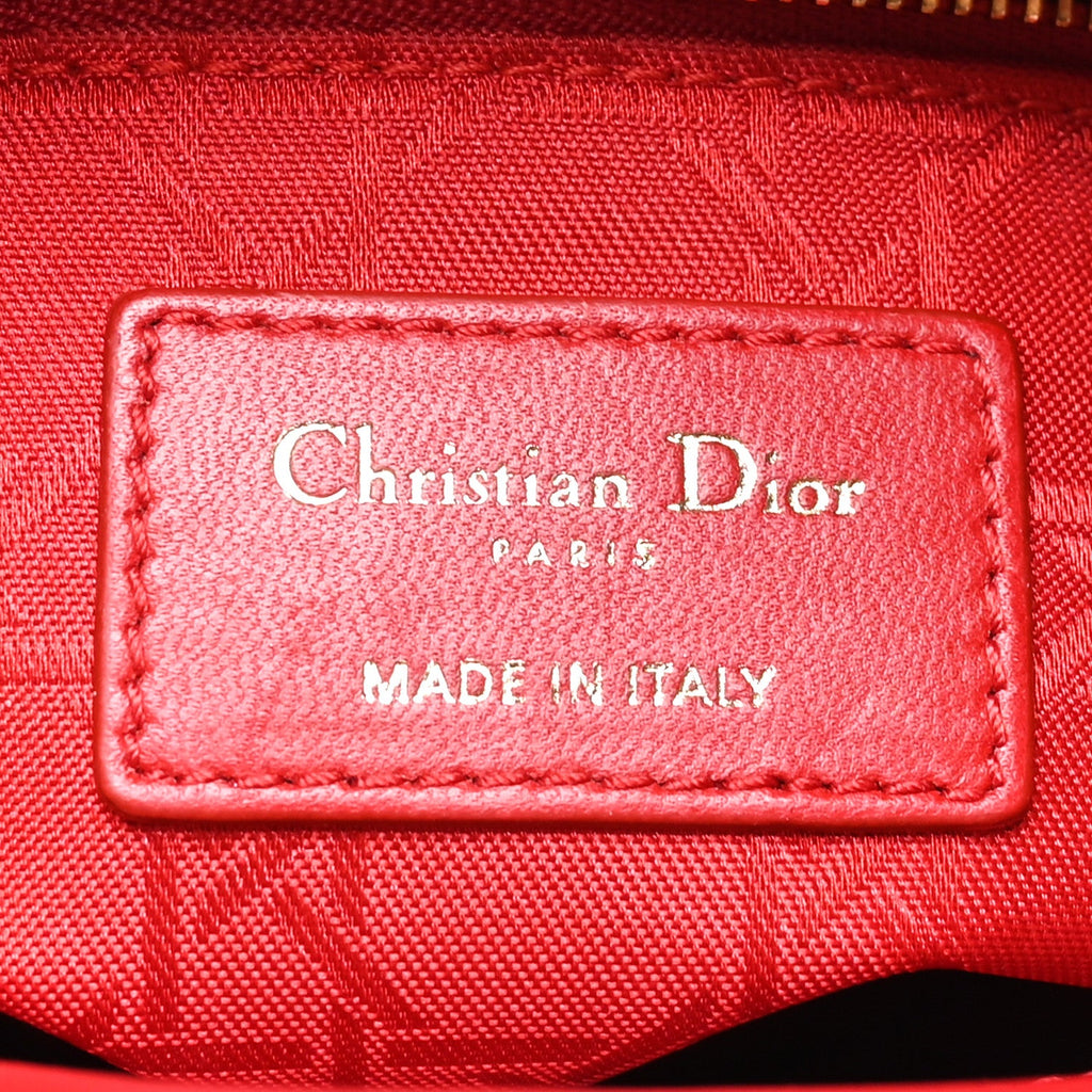 Lambskin Cannage Small My ABCDior Lady Dior Red