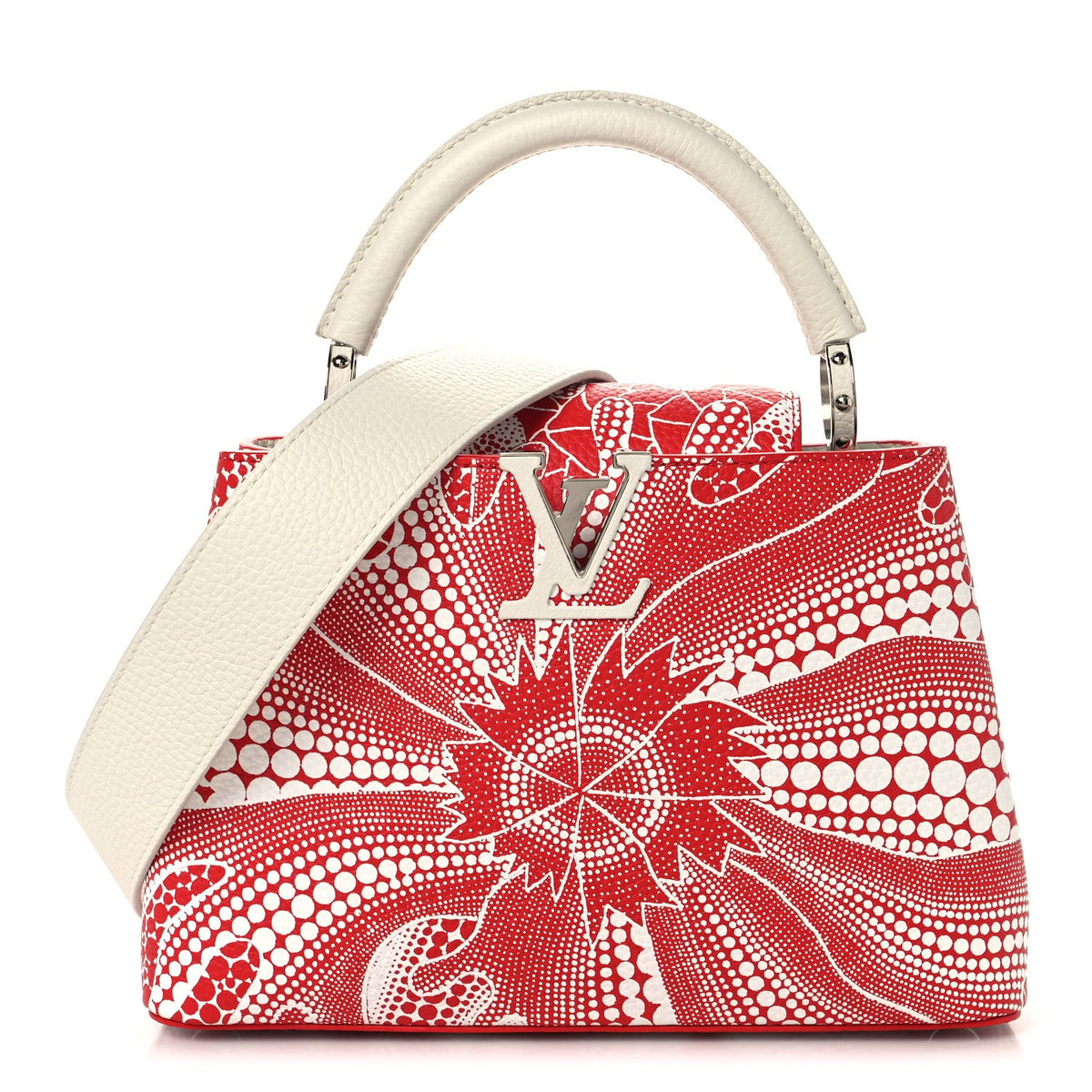 LV X YK Taurillon Psychedelic Flower Capucines BB Rouge