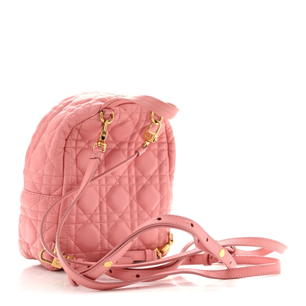 Lambskin Cannage Mini Backpack Peach Blossom