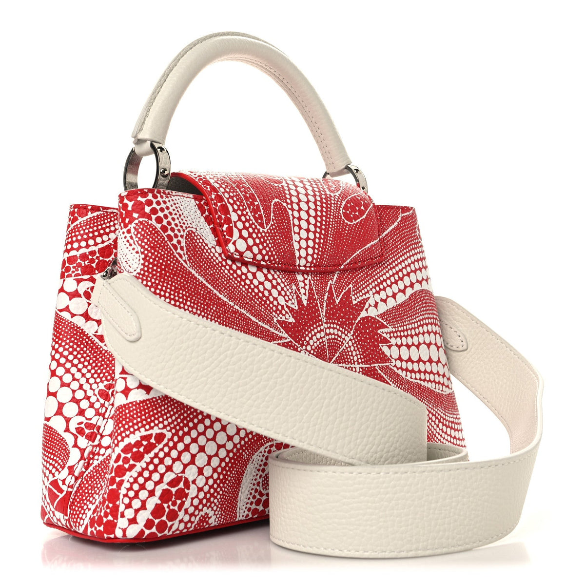 LV X YK Taurillon Psychedelic Flower Capucines BB Rouge