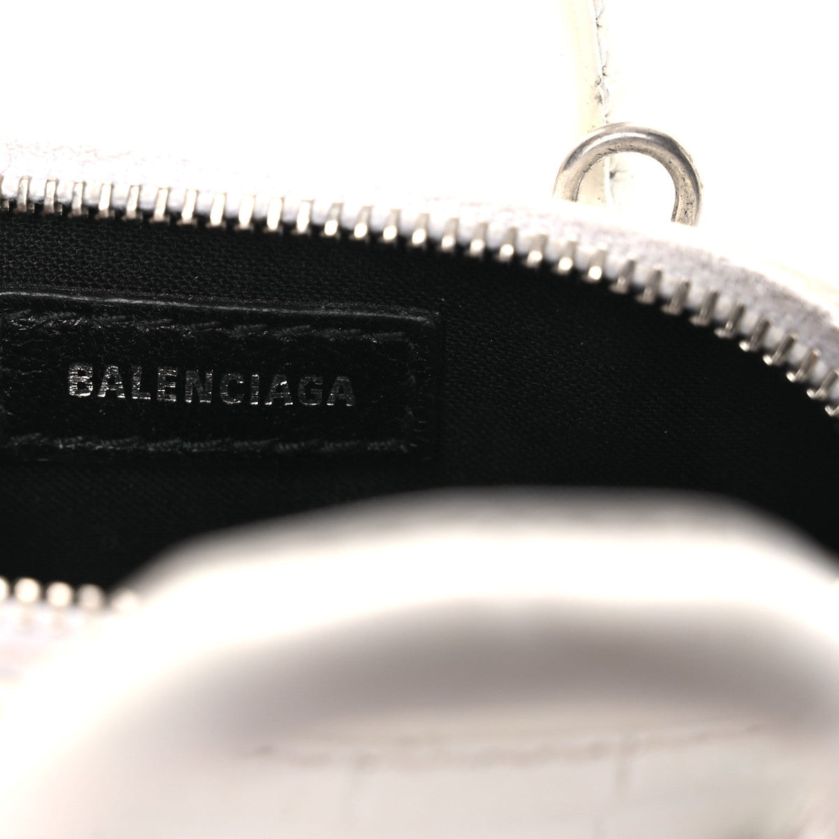 Calfskin Logo Crocodile Embossed Mini Ville Top Handle Bag White Black