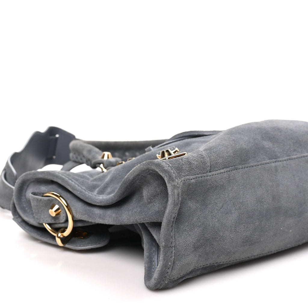 Baby Daim Suede Gold Metallic Edge Hardware S City Gris Plomb