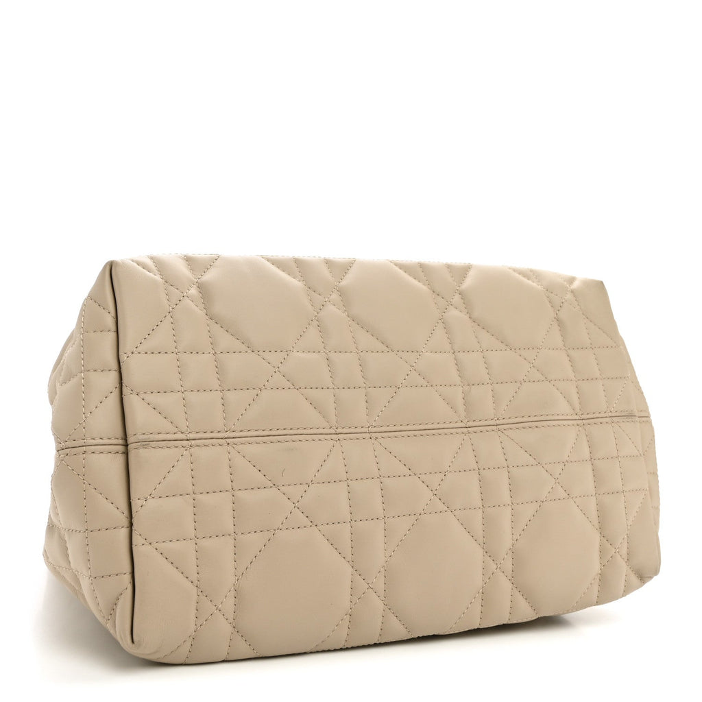 Calfskin Macrocannage Medium Toujours Powder Beige