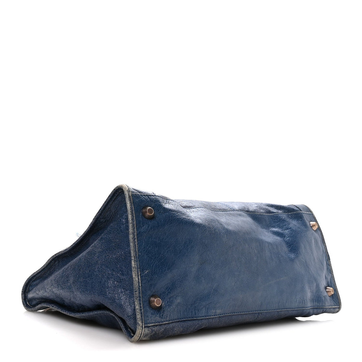 Agneau Giant 12 Gold Hardware Work Bleu Glacier