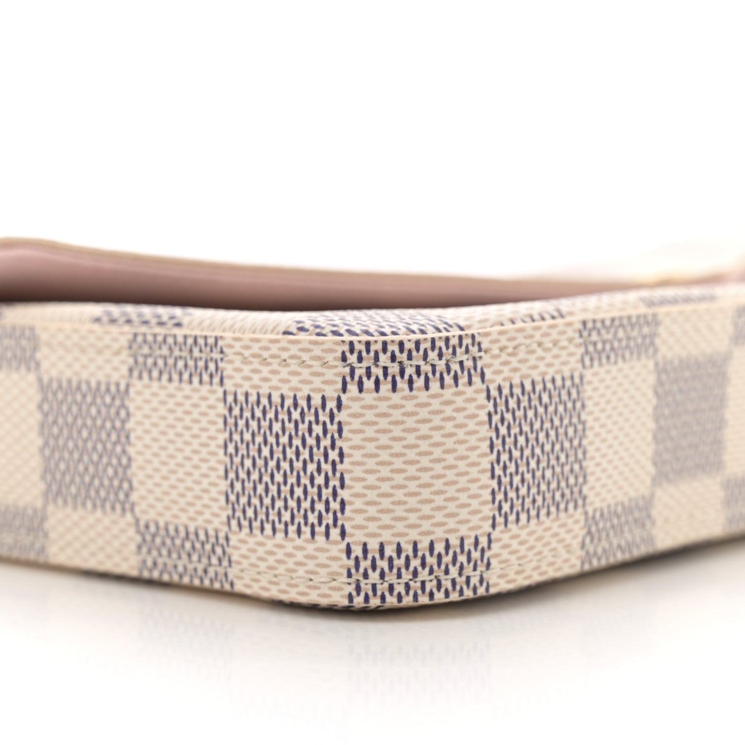 Damier Azur Pochette Felicie Chain Wallet Rose Ballerine
