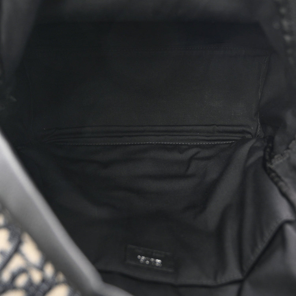 Oblique Calfskin Rider Backpack Beige Black