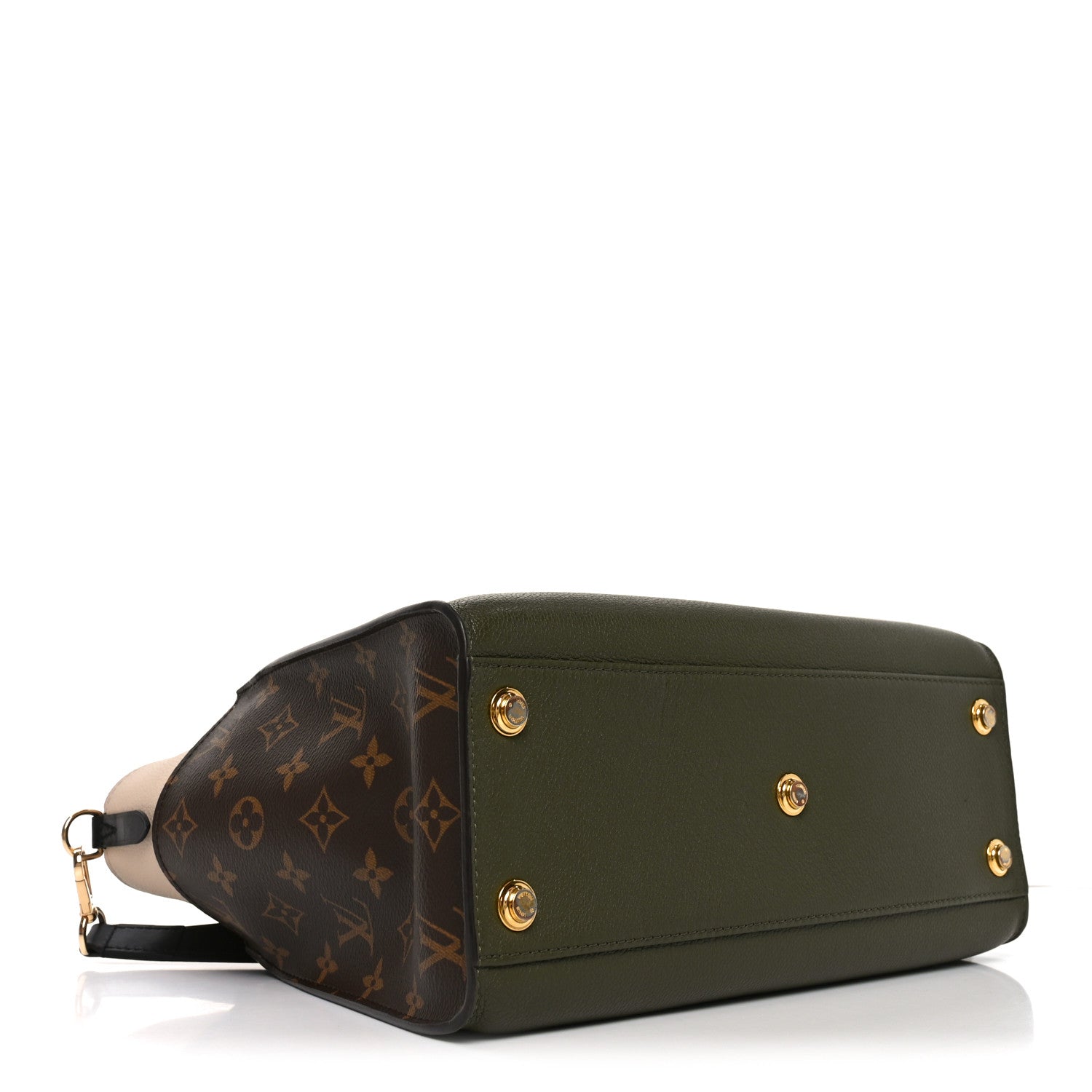 Calfskin Monogram On My Side MM Laurier Green Toffee Latte Beige