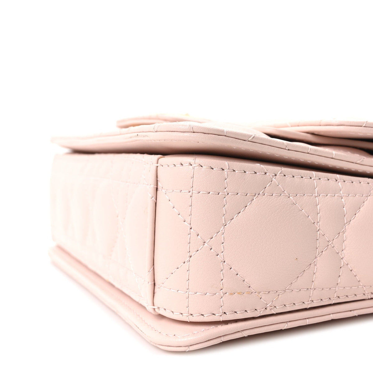 Lambskin Cannage Small Jolie Top Handle Bag Rose Poudre