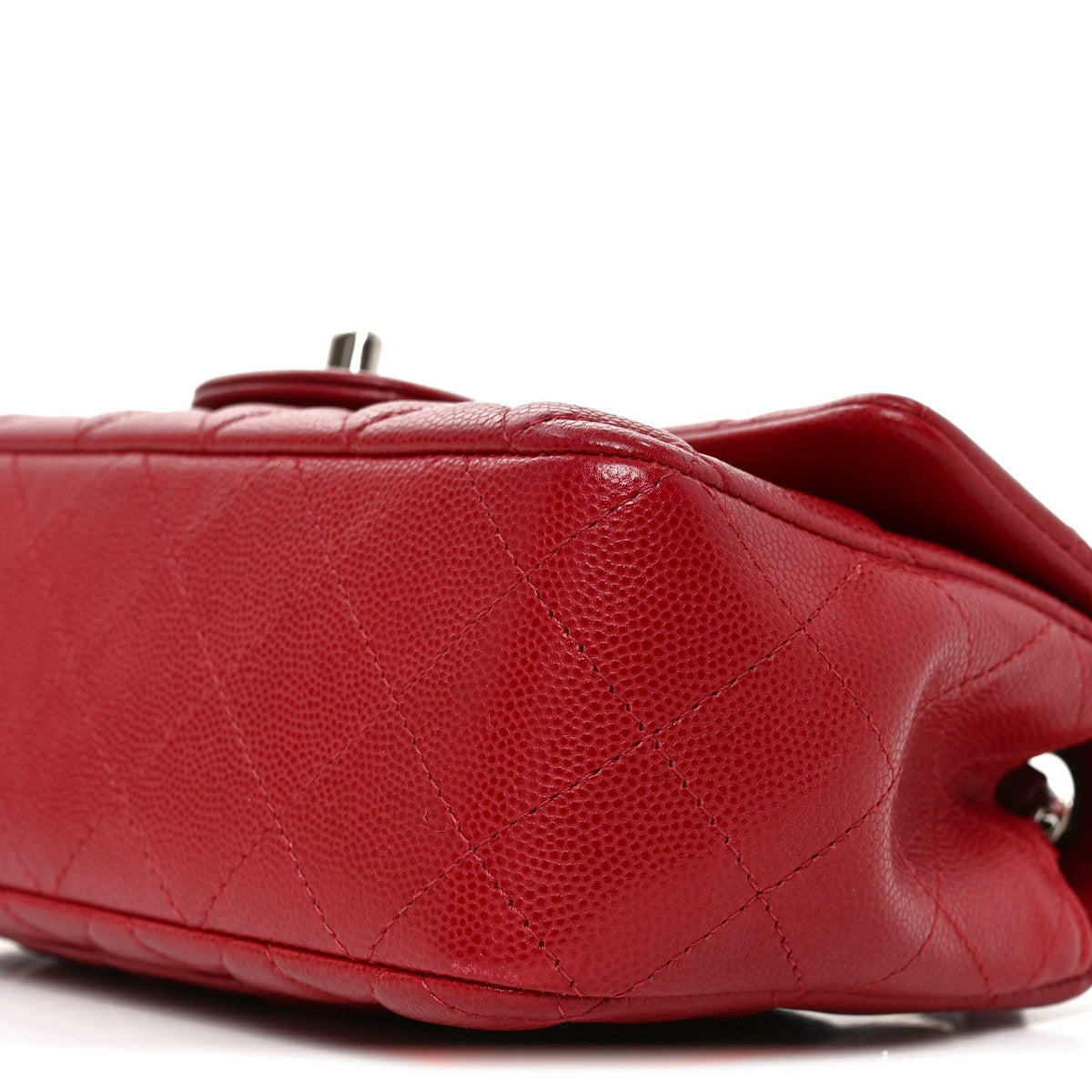 Caviar Quilted Mini Rectangular Flap Red