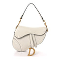 Grained Calfskin Saddle Bag White
