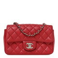 Caviar Quilted Mini Rectangular Flap Red