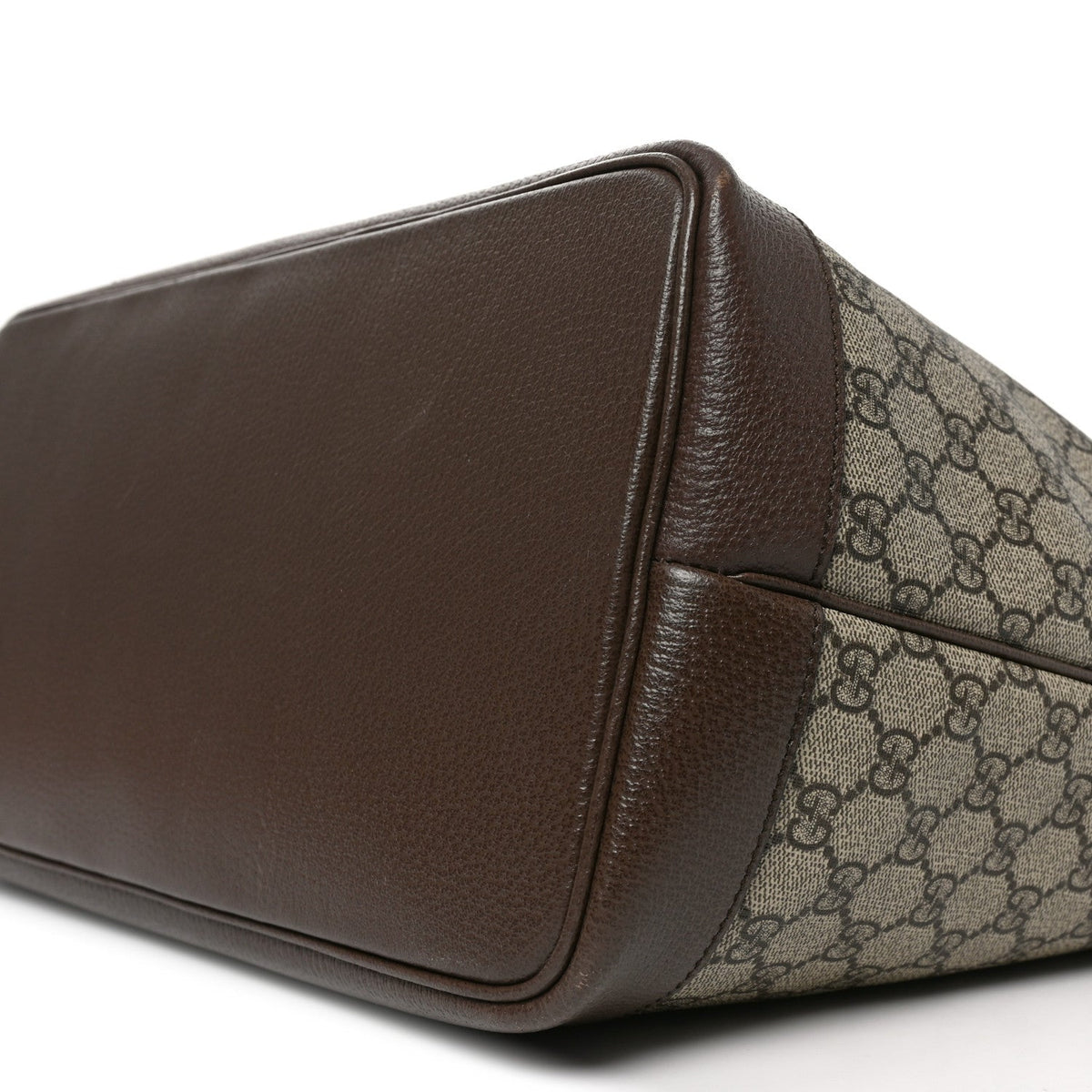 GG Supreme Monogram Textured Calfskin Medium Ophidia Shoulder Tote Bag Beige Ebony New Acero