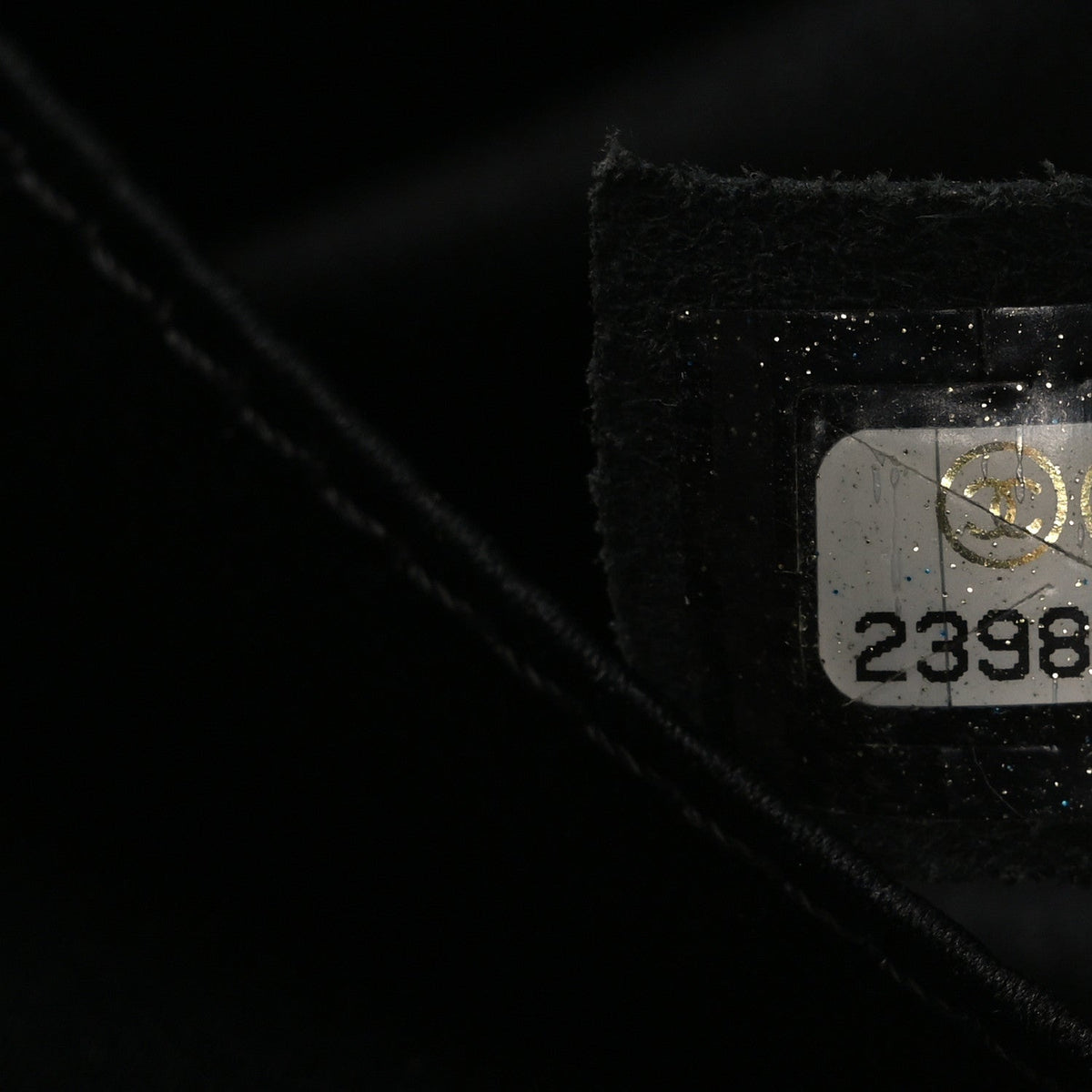 Sequin Quilted Medium Single Flap Black