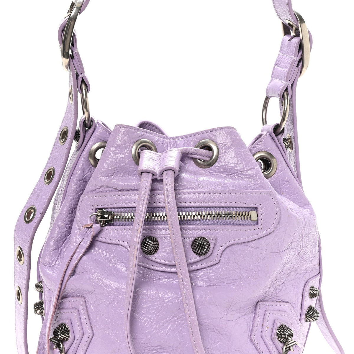 Agneau Arena Le Cagole Bucket Bag XS Lilac