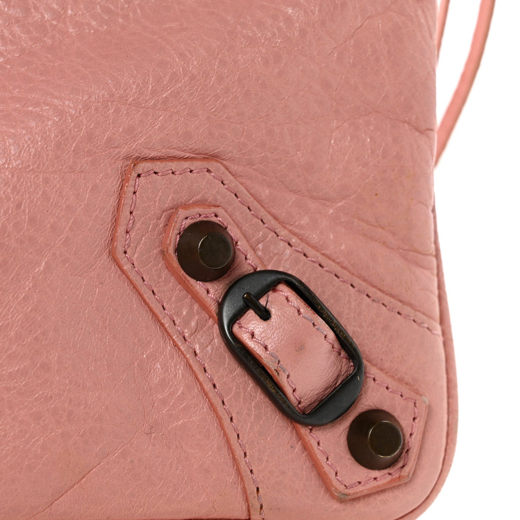Agneau Classic Hardware Flat Handle Clutch Rose Peche