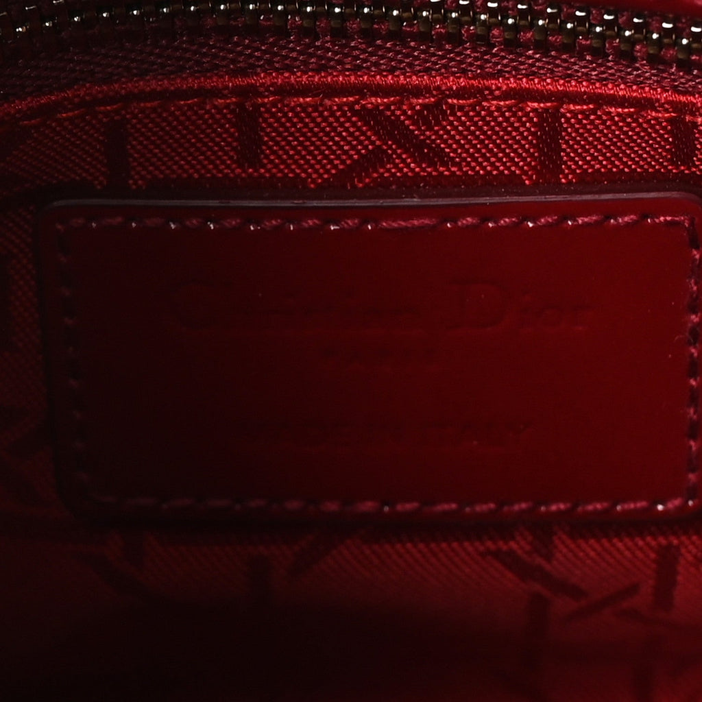 Patent Cannage Mini Lady Dior Red