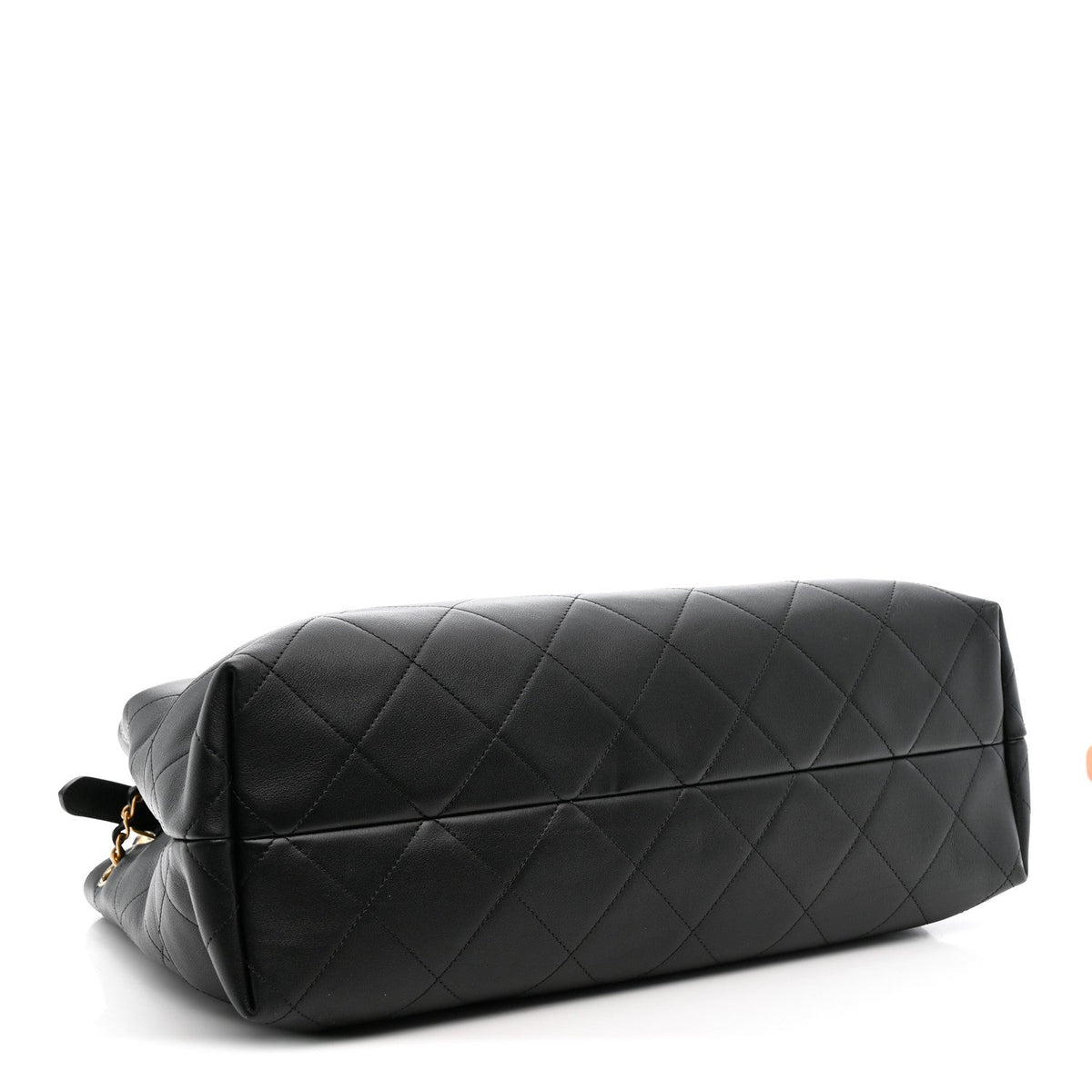 Calfskin Stitched Large Shopping Bag Black