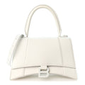 Matte Gummy Calfskin Small Hourglass Top Handle Bag Optic White