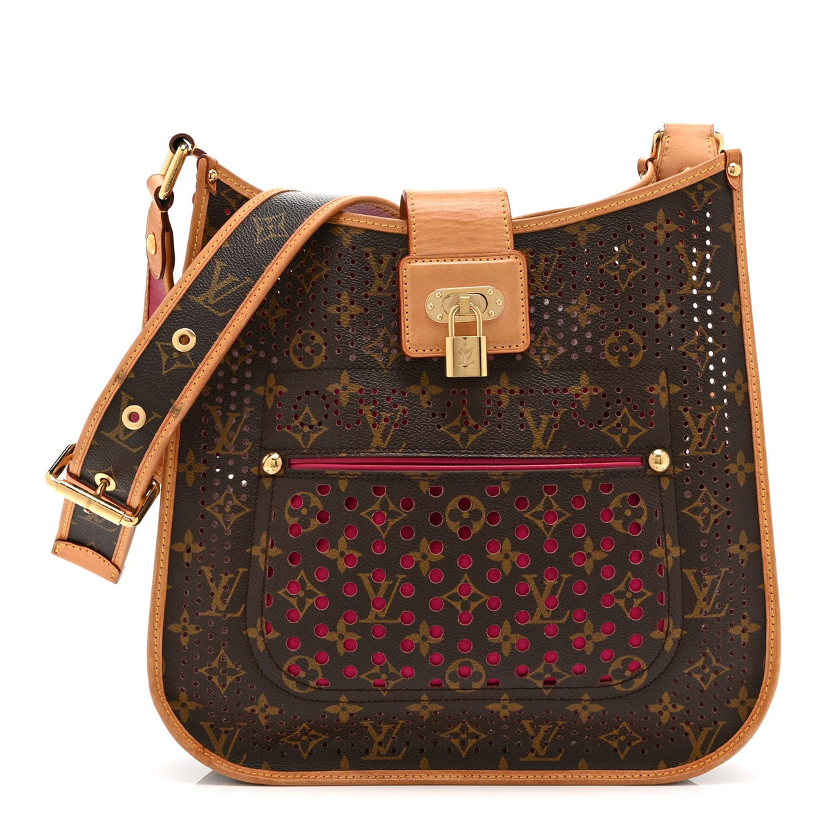 Monogram Perforated Musette Fuchsia